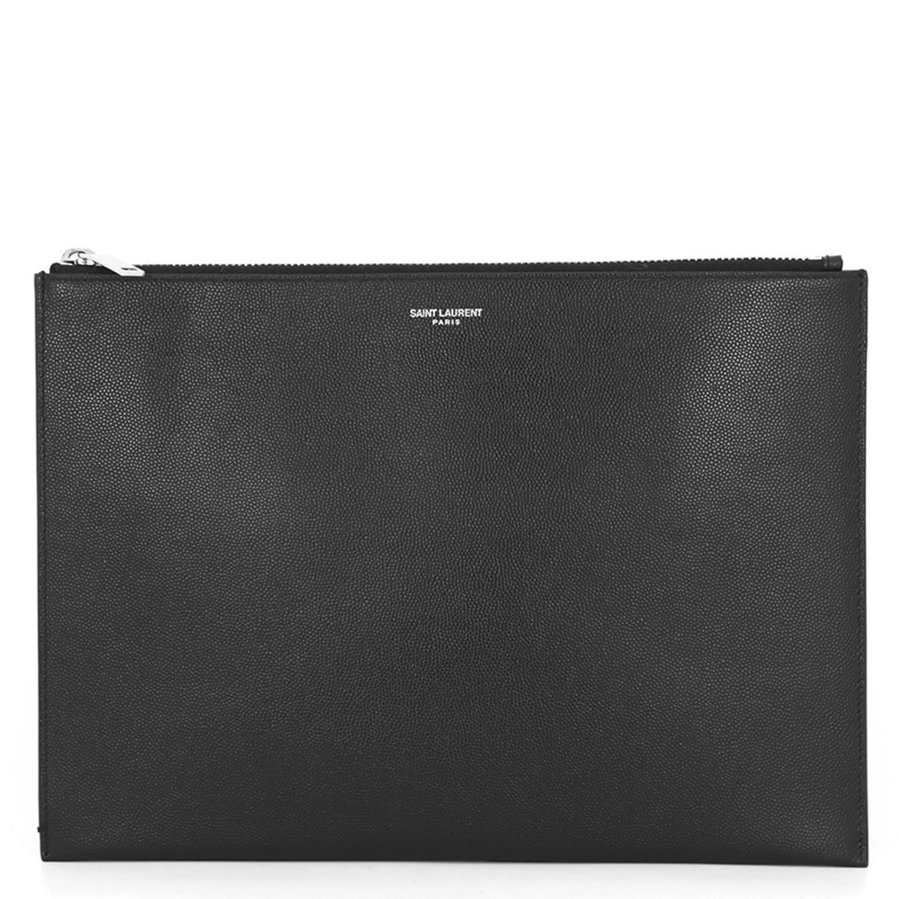 Yves Saint Laurent Saint Laurent Paris Clutch Bag Mini Zip Tablet Sleeve Leat...